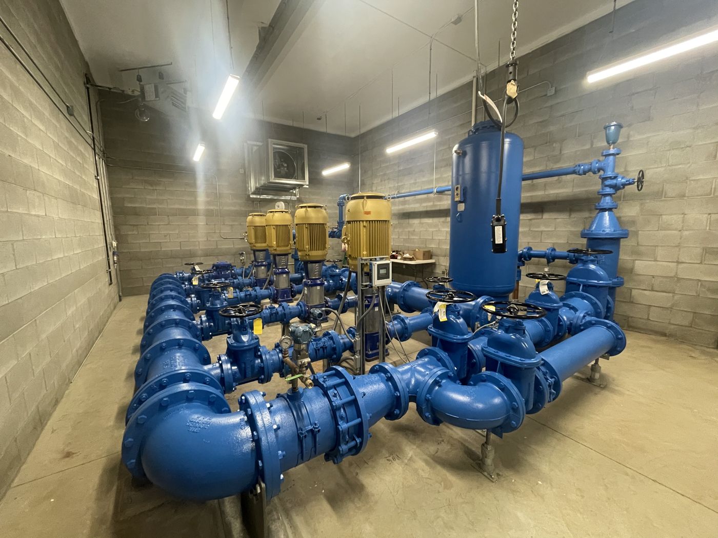 Booster pump station piping
